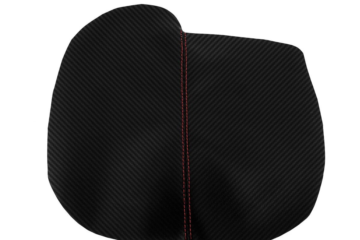 Console Armrest Cover for Honda Accord (2013–2017) PVC Carbon Fiber Black Red Stitch