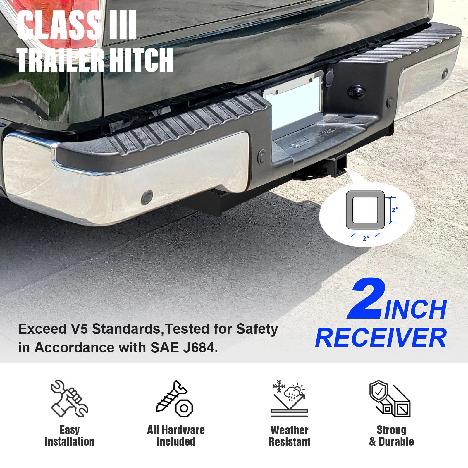 2 Inch Receiver Trailer Towing Hitch for Ford F-150 (2009-2014)