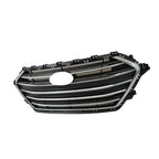 Front Bumper Grille for Hyundai Elantra (2017-2018) Black Chrome