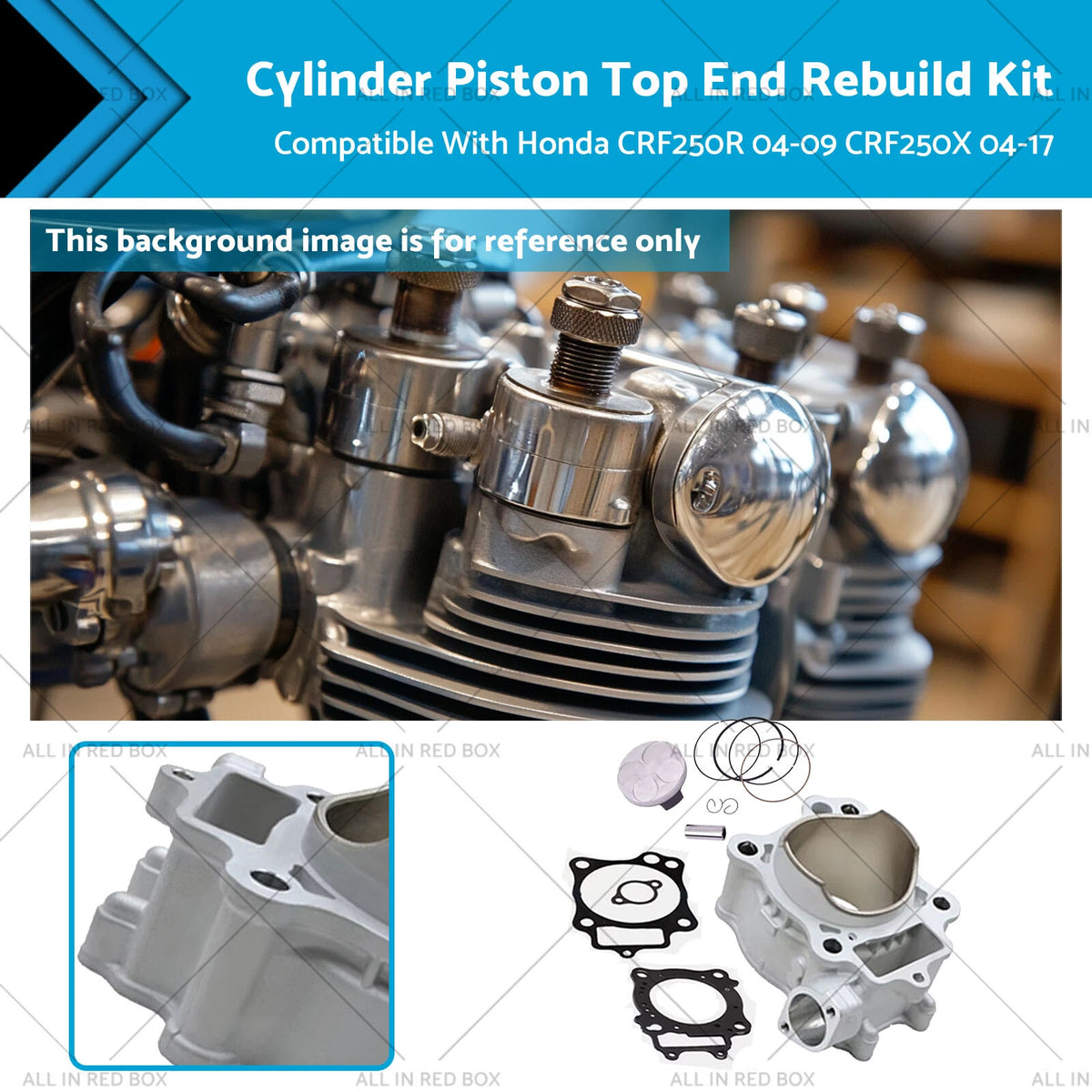 78mm Cylinder Piston Top End Rebuild Kit for Honda CRF250R CRF250X (2004–2019)