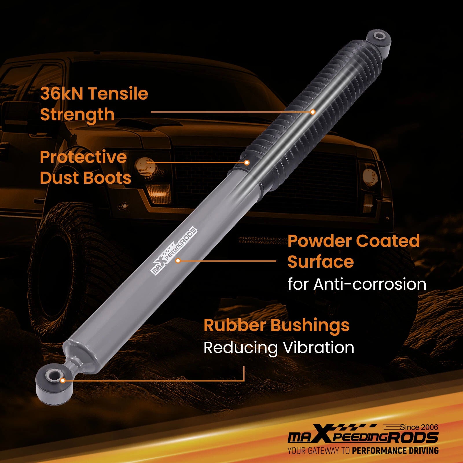 Rear Lowering Shocks for Ford F150 & F100 2WD (1980–1996) 5" Drop