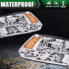 Chrome Quad Amber Headlights for Dodge Ram 1500 2500 3500 (2009–2018)