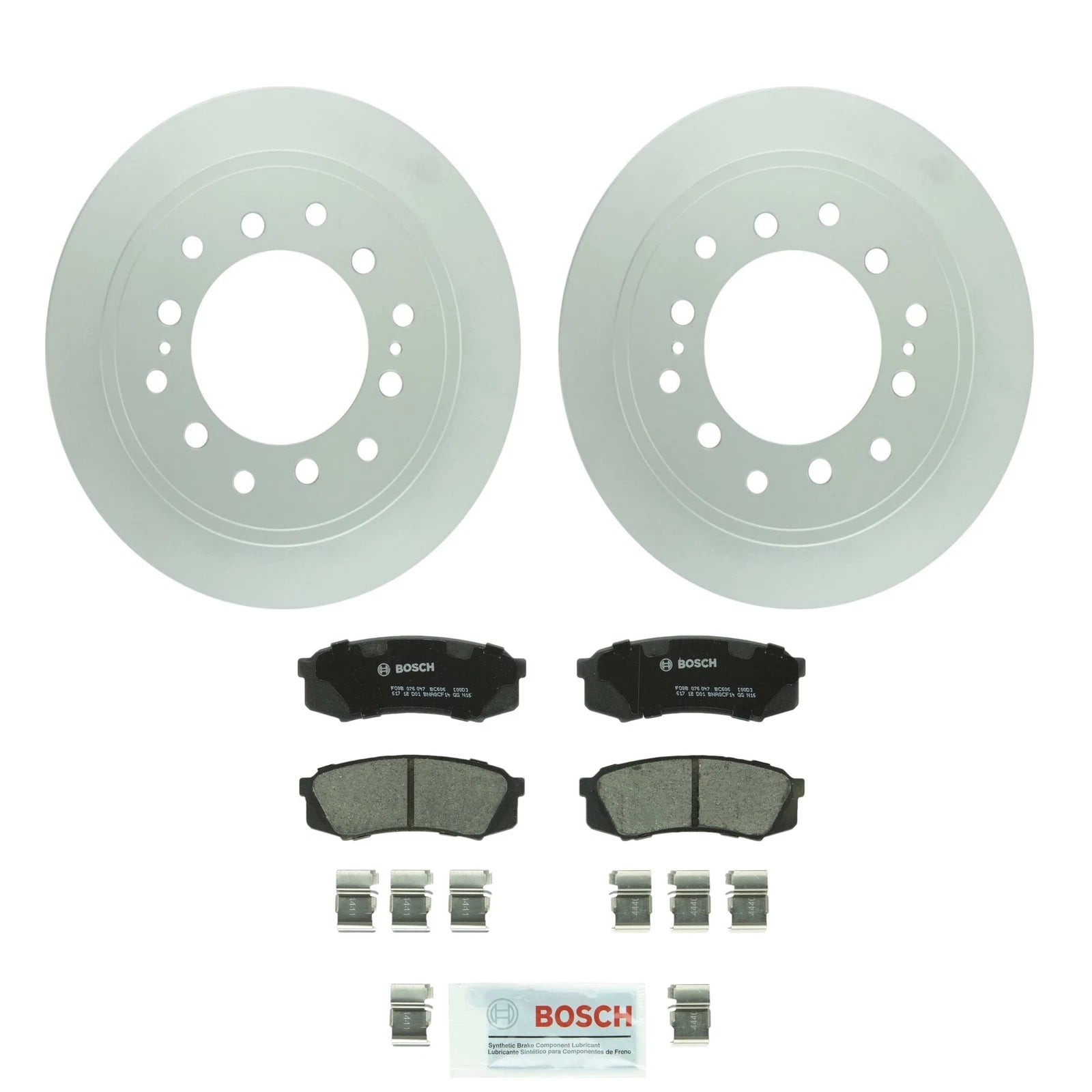 Set of 2 Bosch Rear Vented 311mm Rotors & Ceramic Brake Pads for Lexus Toyota