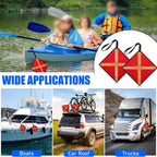 2X Safety Flags with Reflective Tape for Boat Truck (32x32 cm)