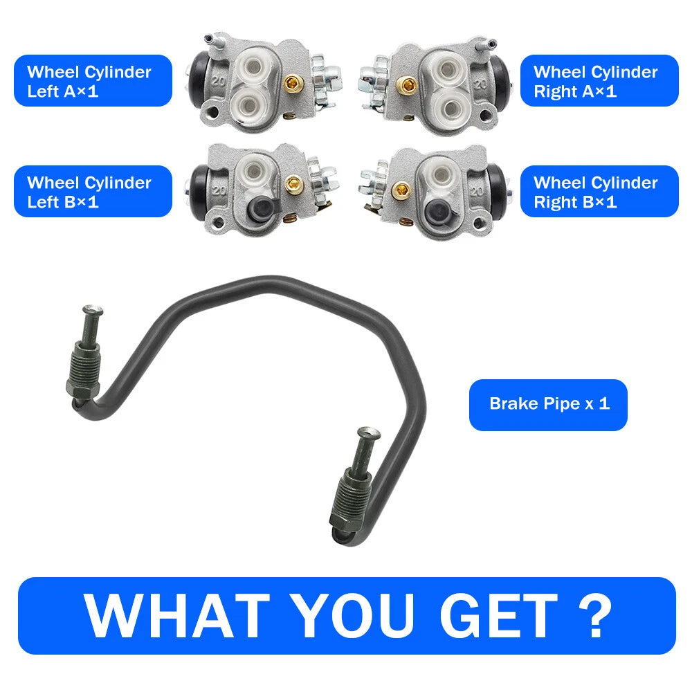 Front Brake Wheel Cylinders & Brake Pipe for Honda Rincon 650, Foreman Rubicon 500 (2003–2023)