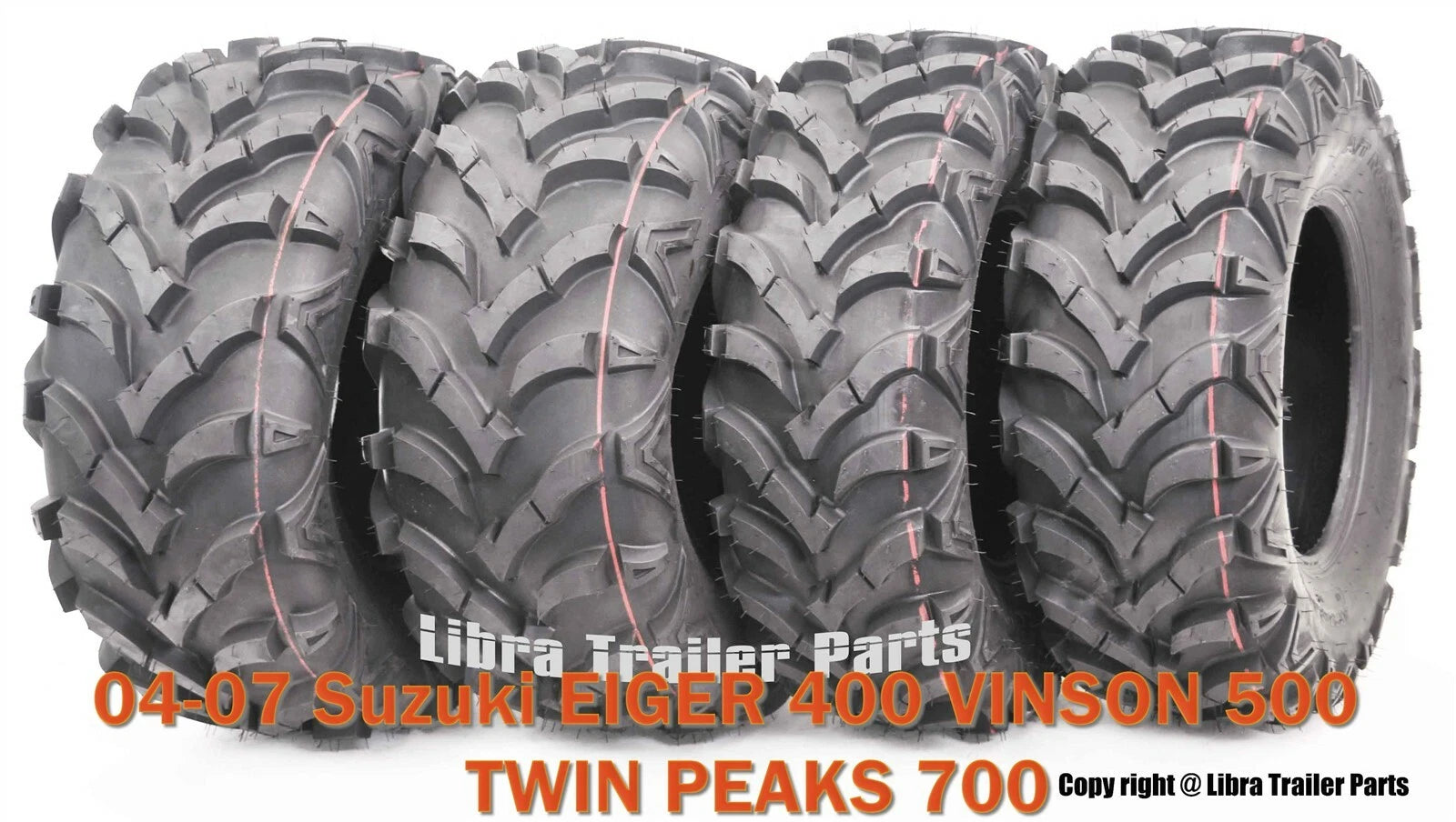 Set of 4 ATV Mud Tires 25X8X12 25X10X12 for Suzuki Eiger 400 Vinson 500 Twin Peaks 700 (2004–2007)