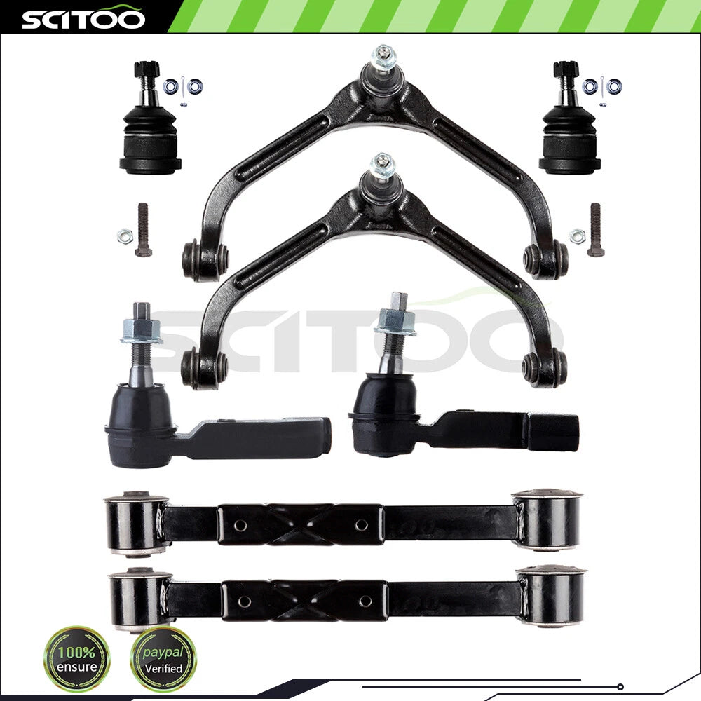 Set of 8 Rear Front Control Arm, Ball Joint, Tie Rod End for Jeep Liberty (2005–2007)