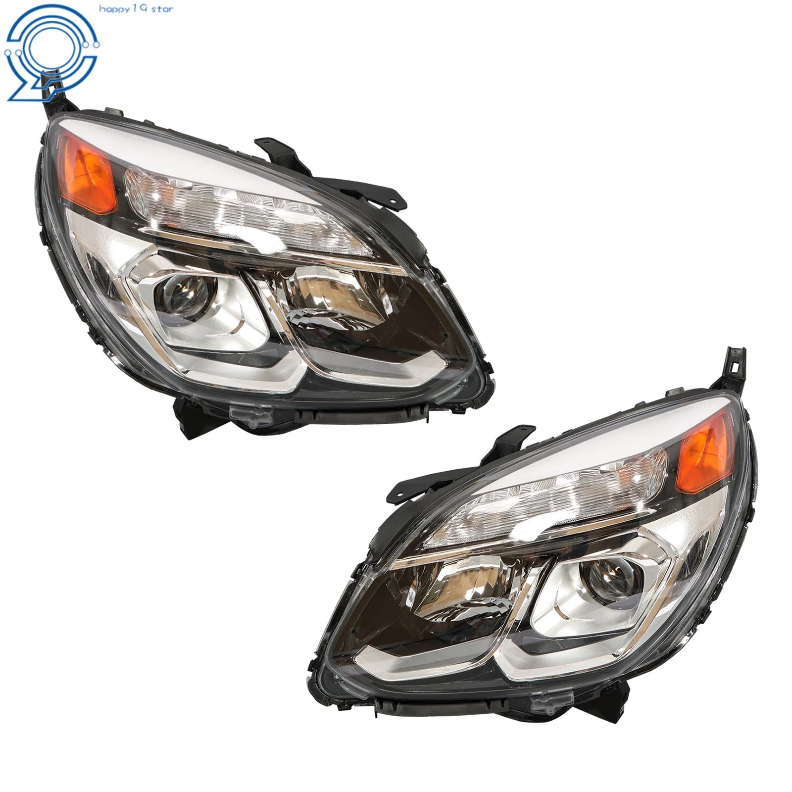 Set of 2 Halogen Projector Headlights for Chevy Equinox (2016-2017)