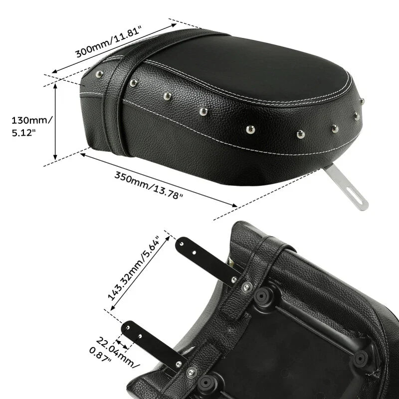 Rear Black Leather Passenger Seat for Indian Springfield (2016-2020)