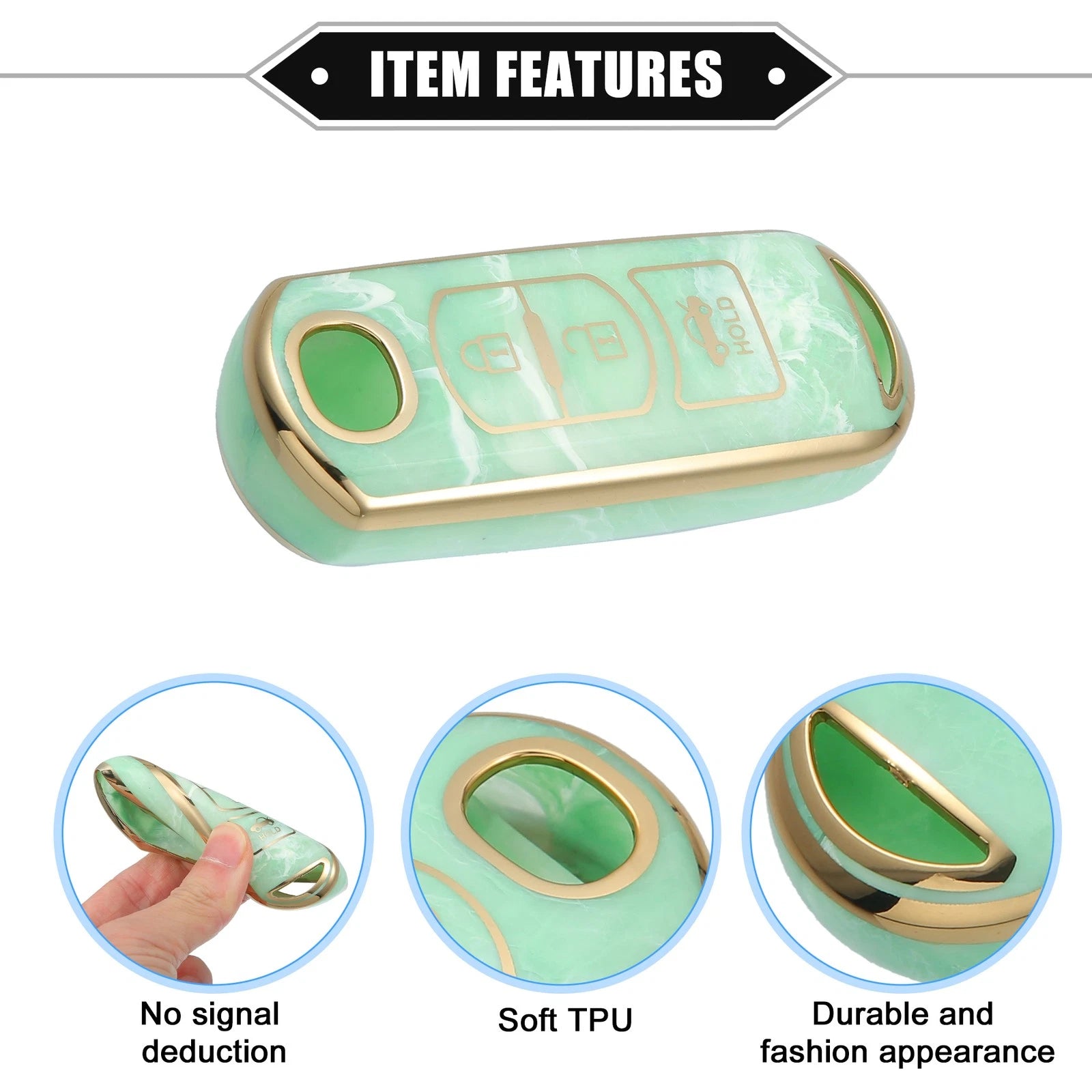 3X Remote Smart Key Fob Cover Case for Mazda CX-3 CX-4 CX-5 (TPU Green)