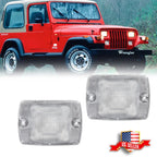Clear Lens Front Turn Signal Parking Light Lamps for Jeep Wrangler YJ (1987–1995)