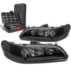 Pair of Black/Clear Signal Headlights for Honda Civic (1998–2002)