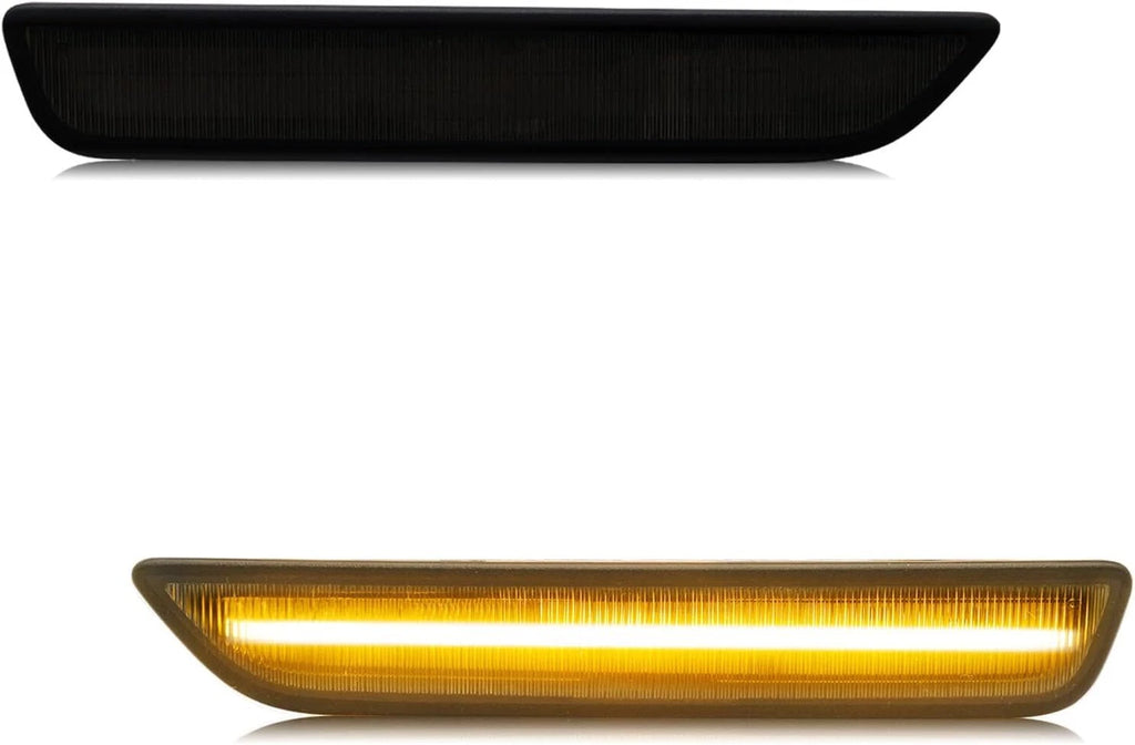 2X Smoked Lens Front Side Marker Lights Amber LED for Ford Mustang (2010–2014)