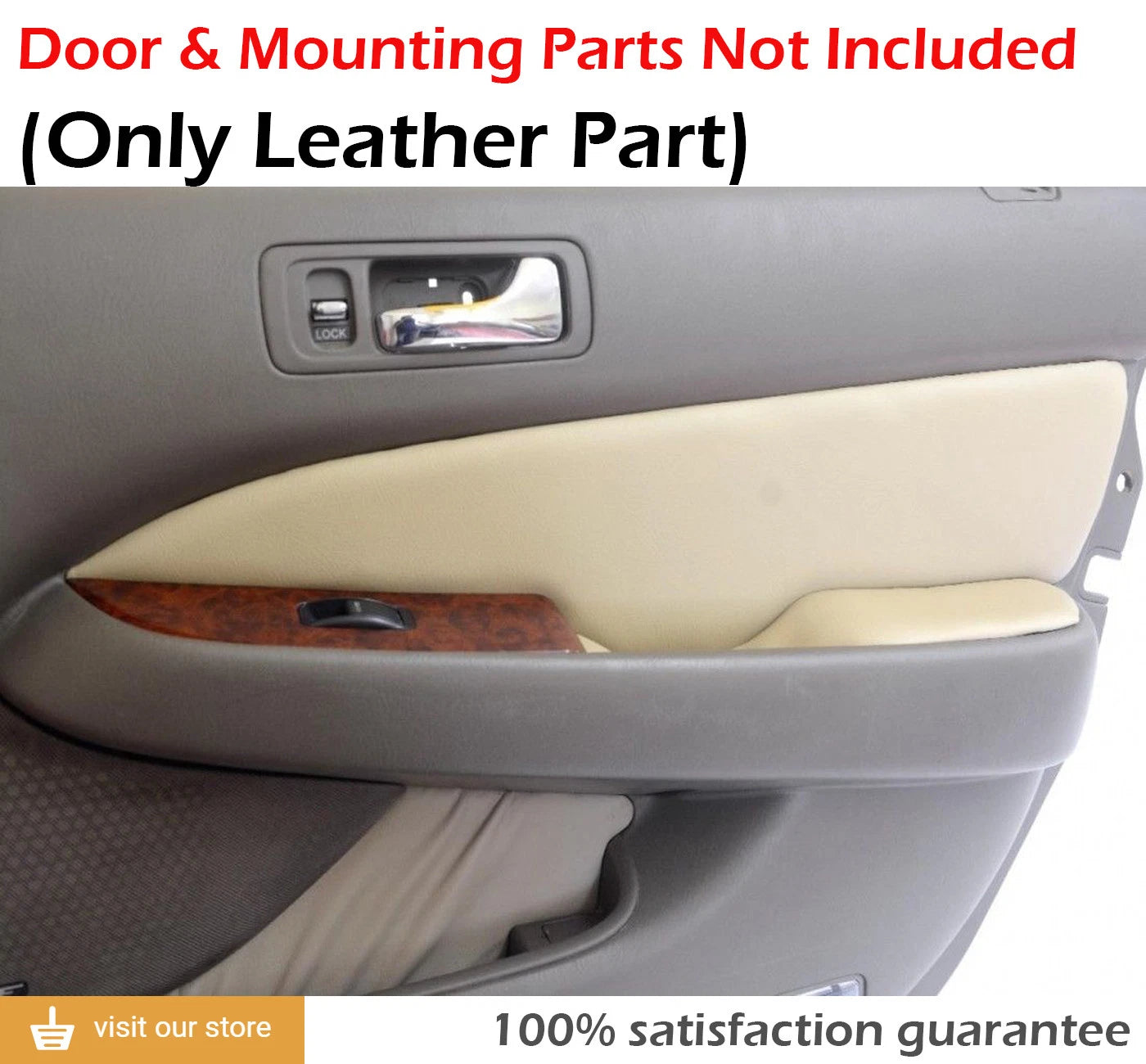 Leather Synthetic Door Panel Cover for Acura RL (1996–2003) Beige