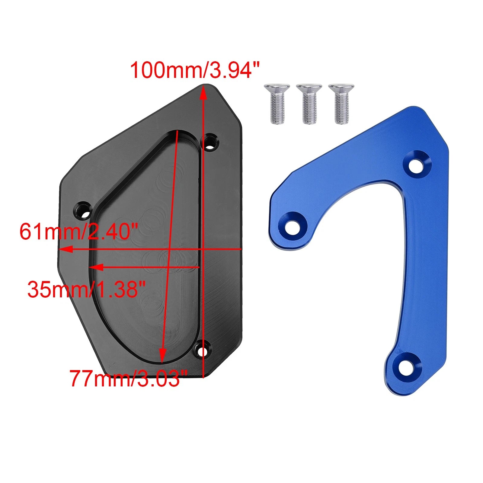 Kickstand Enlarger Plate Pad for Suzuki V-Strom 650 DL650 XT (2011–2024) Blue