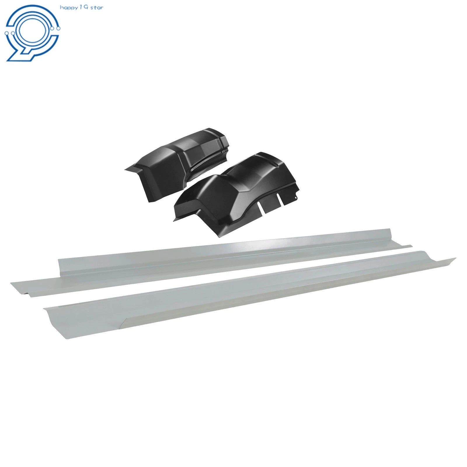 Rocker Panels Set of 2 for Dodge Ram 1500 2500 3500 (2009–2018) Silver & Black