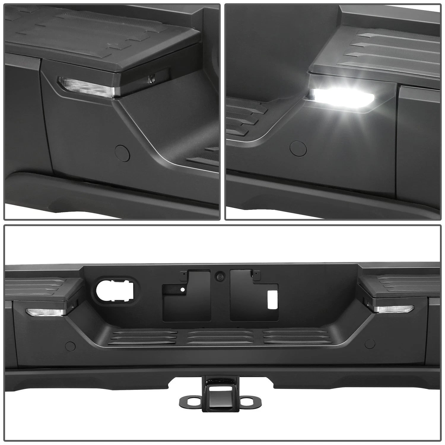 Rear Step Bumper for Toyota Tundra (2022–2026) w/ LED Back-Up, Black