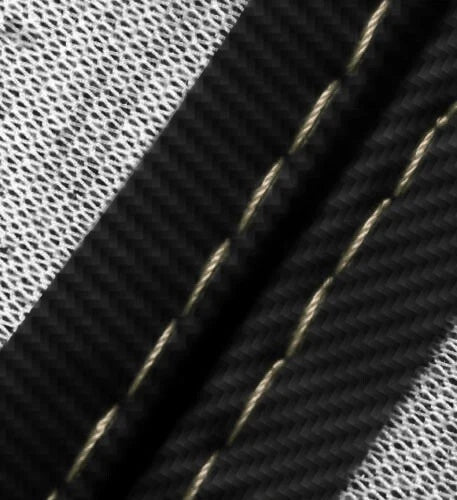 Console Lid Armrest Cover for Cadillac XTS (2013–2019) Carbon Fiber Beige Stitch