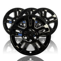 4 GLOSS BLACK 18" Wheel Skins Hub Caps Aluminum Covers for 14-20 SILVERADO TAHOE