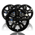4 GLOSS BLACK 18" Wheel Skins Hub Caps Aluminum Covers for 14-20 SILVERADO TAHOE