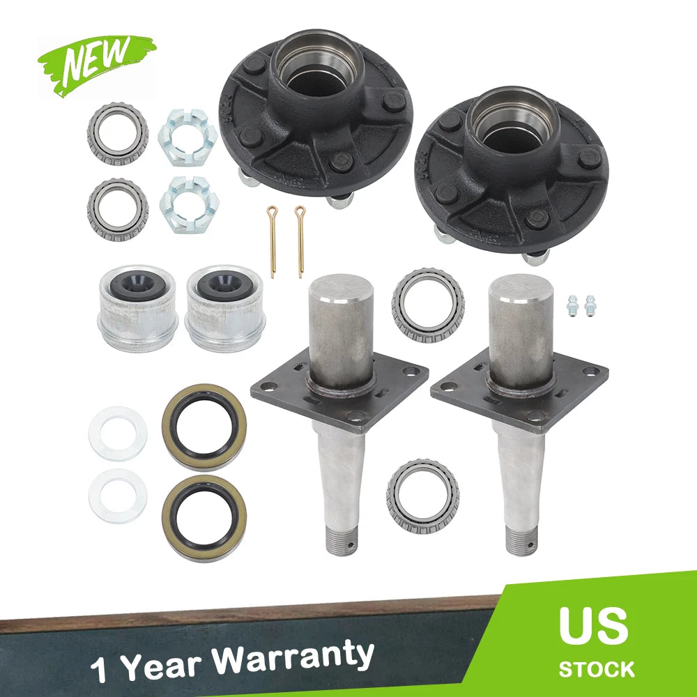 2X Trailer Hub Kit for 5 x 5" with 8.25" Round Brake Flange