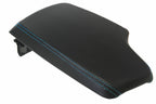 Leather Console Lid Armrest Cover for BMW F30 (2014–2018) Black Blue Stitch