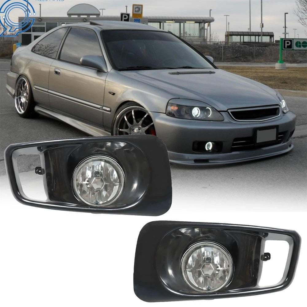 Pair of Front Fog Lights for Honda Civic (1999–2000) - Left + Right