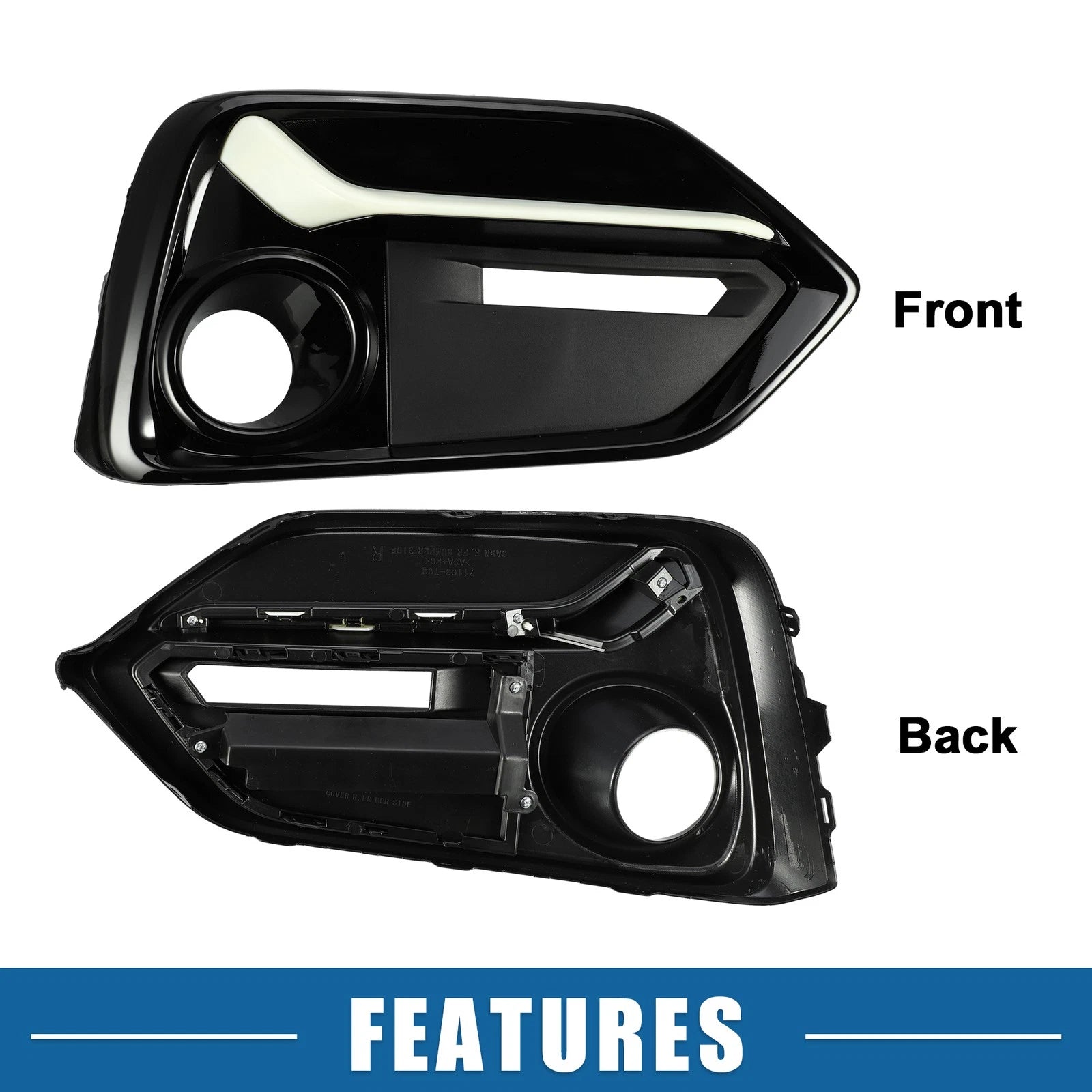 Fog Light Grille Cover Trim Pair for Honda Civic (2020–2021)