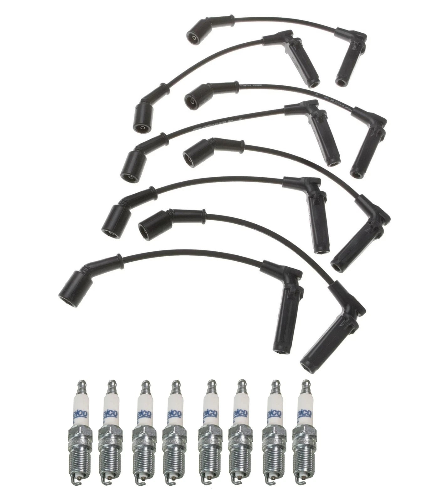 Pro Ignition Wire Set & 8 ACDelco Spark Plugs for Chevy B7 GMC V8