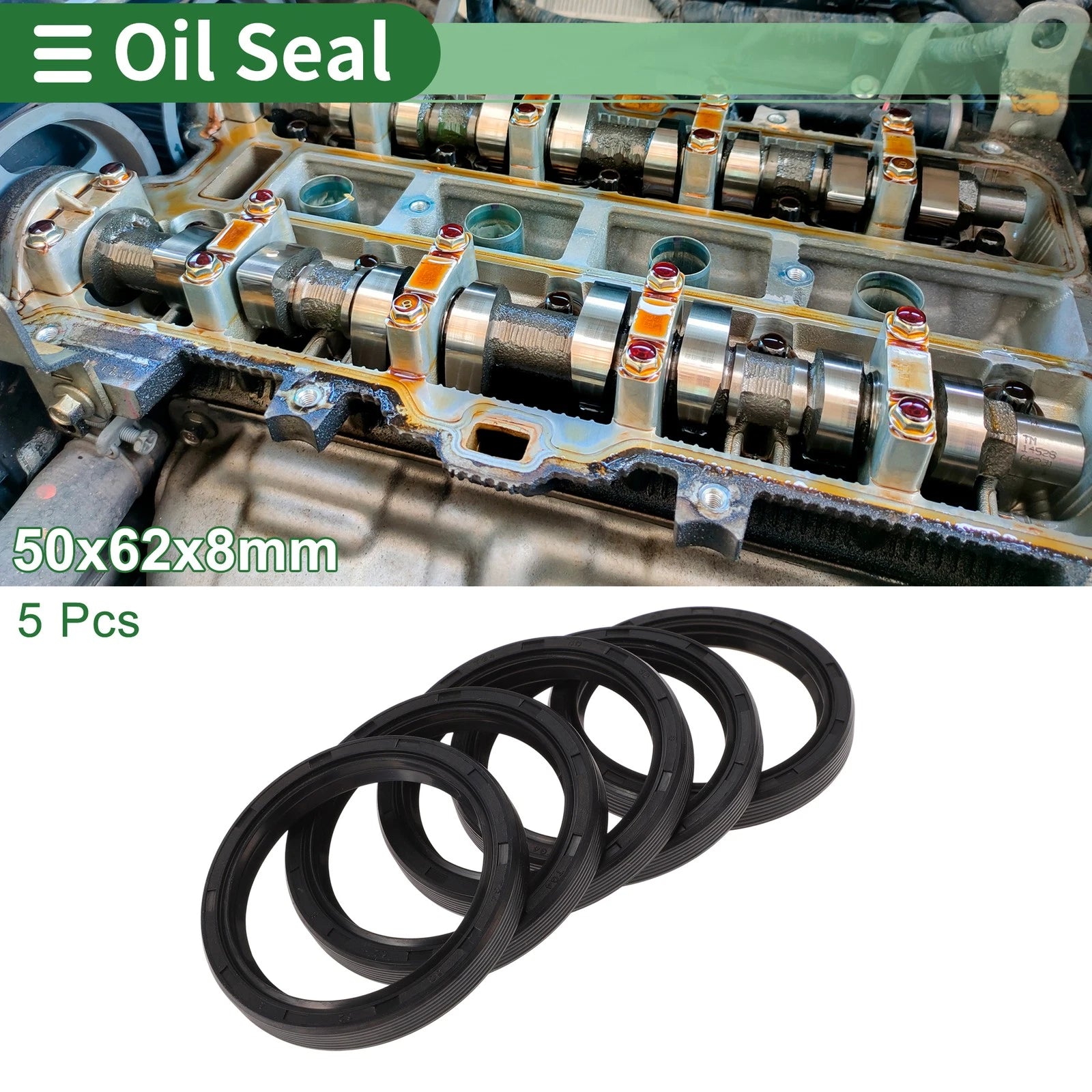 Set of 5 Oil Seals NBR Rubber 50x62x8mm for Various Models 