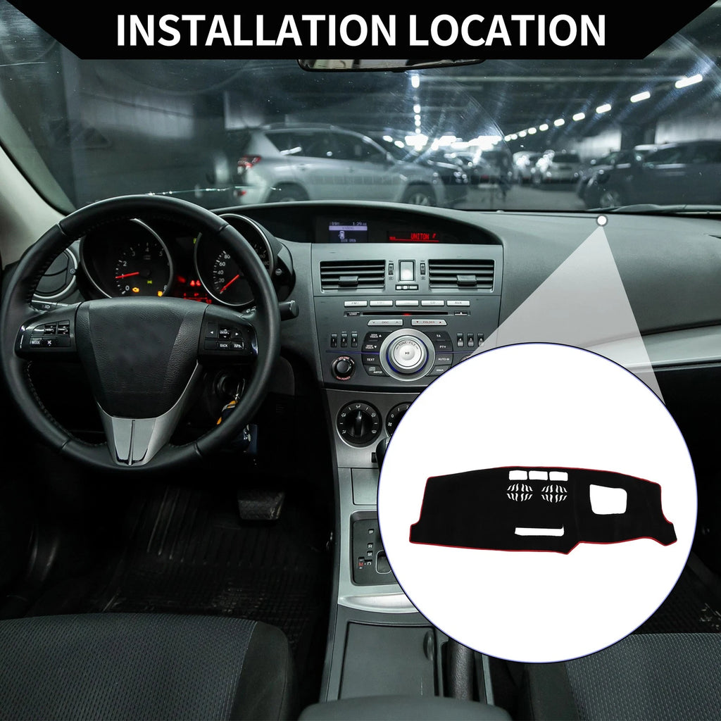Dashboard Cover Mat for Mazda CX-5 CX-8 (2017–2021) Black Red Set
