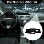 Dashboard Cover Mat for Mazda CX-5 CX-8 (2017–2021) Black Red Set