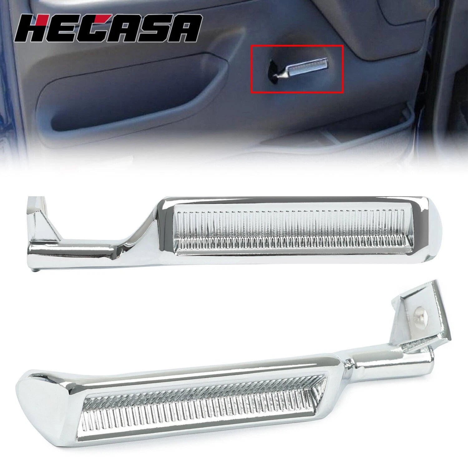 Chrome Inside Door Handles Pair for F-150 F-250 F-350 Bronco (1987–1996)