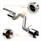Rolled Tip Muffler Catback Exhaust for Ford Focus ZX3/ZX5 (2000–2004)