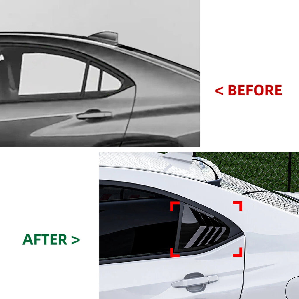 Gloss Black Quarter Window Louvers Vent Cover Trim for Subaru WRX STI (2022–2023)