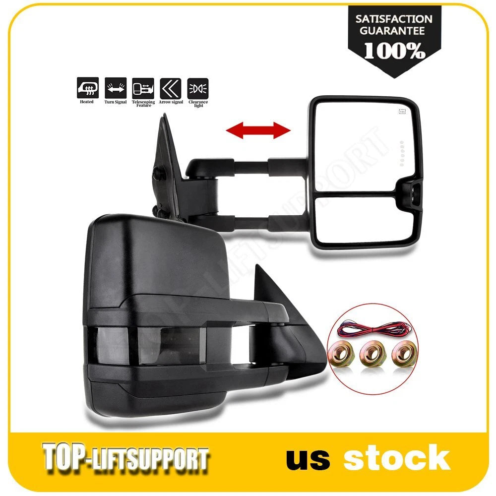 Set of 2 Textured Power Tow Side Mirrors for Chevy GMC (1999–2002)