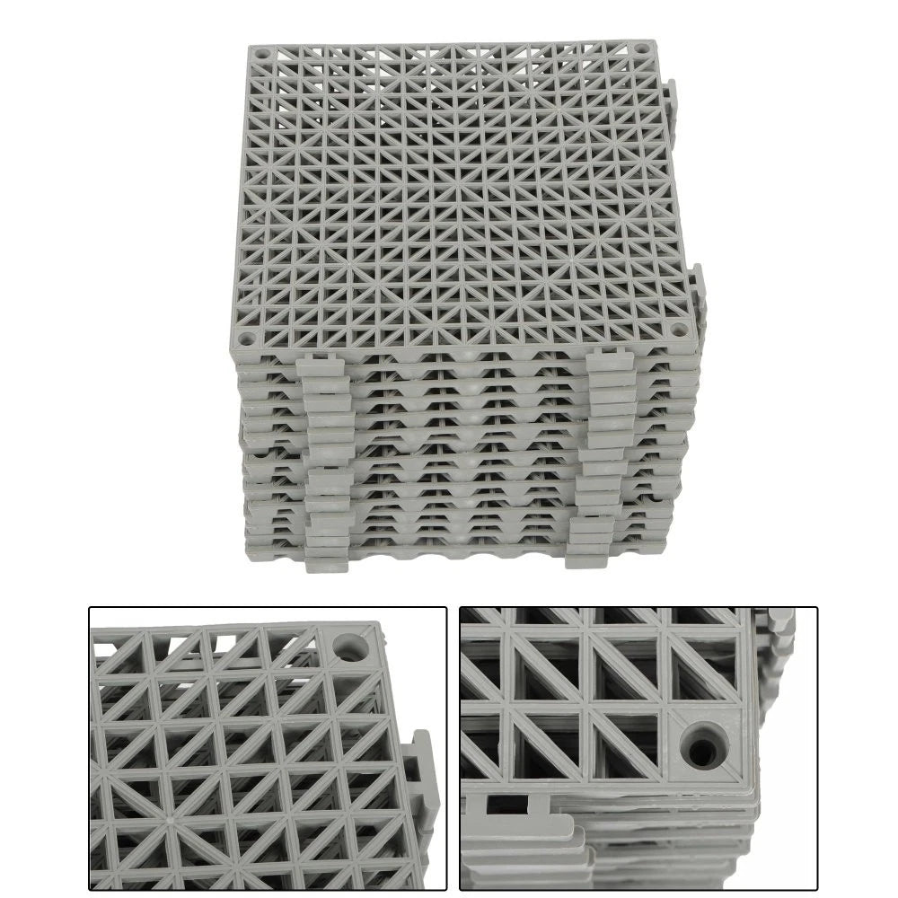 Set of 4 Interlocking Drainage Floor Tiles for Kitchen Pool Wet Areas