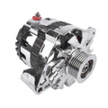 Chrome CS130 Alternator w/ Serpentine Pulley for Chevy Small Block V8