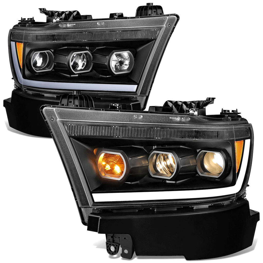 Projector Headlights for Ram 1500 (2019–2024) - Black Housing, Amber Corner