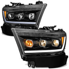 Projector Headlights for Ram 1500 (2019–2024) - Black Housing, Amber Corner