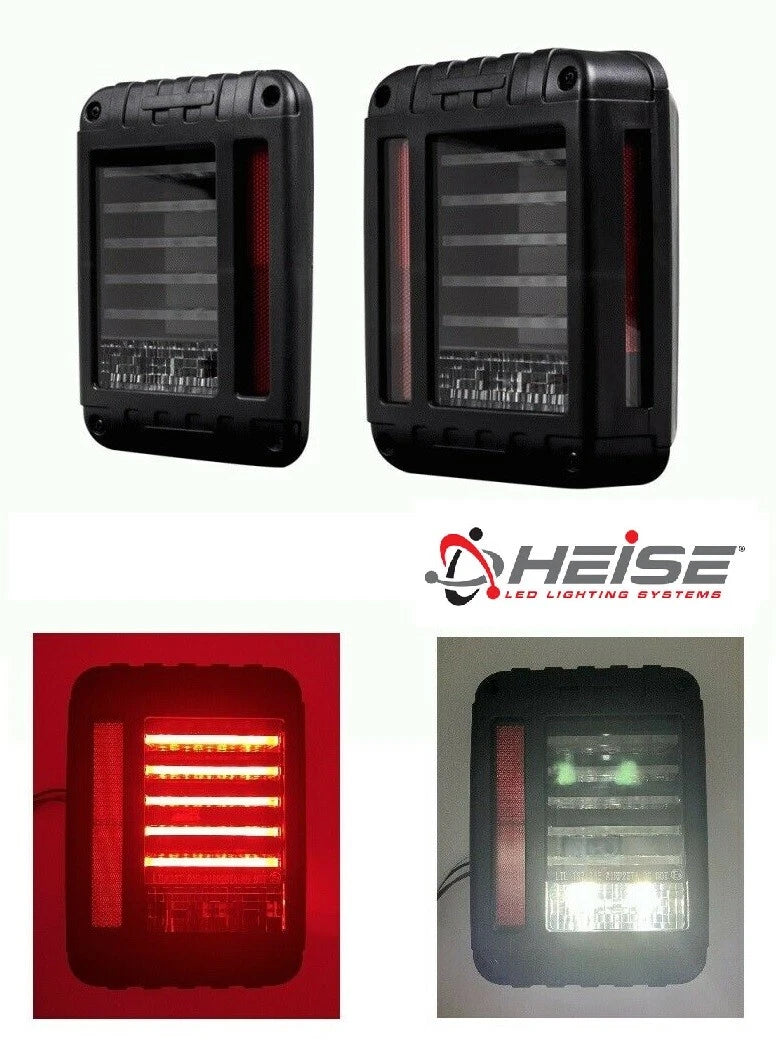 LED Tail Lights Replacement Transparent Lens for Jeep Wrangler JK (2007–2018)