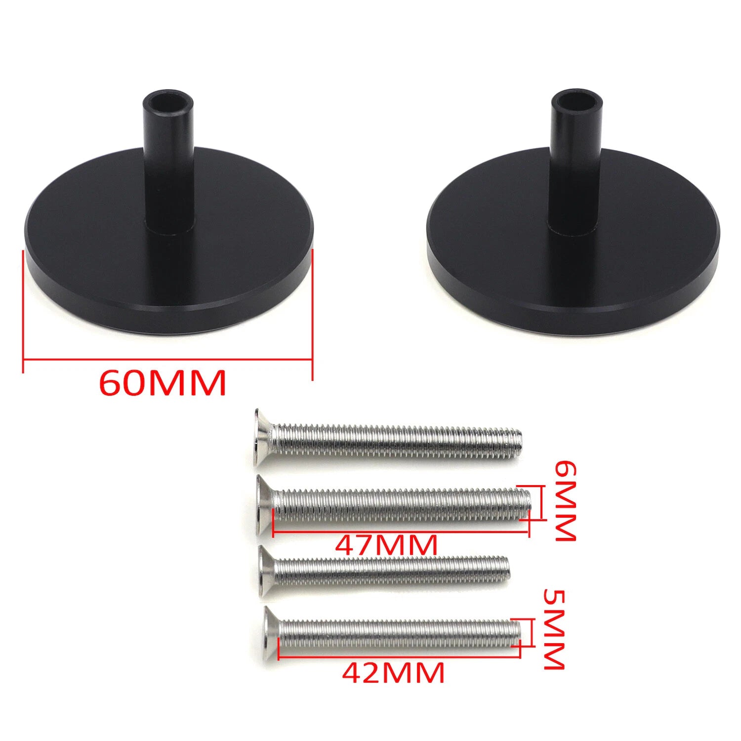 2Pcs Red Round Reflector Screw Bolt for Universal Motorcycle