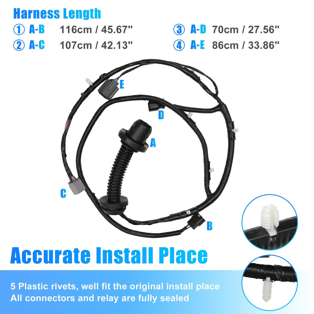 Rear Left Door Harness w/Connector for Ford F150 Crew Cab (2009–2014)