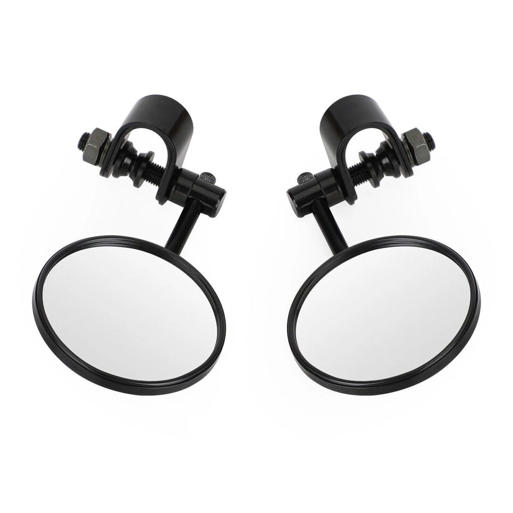 4" Short Stem Round Clamp On Mirror for Universal Chopper Scooter Cafe Racer