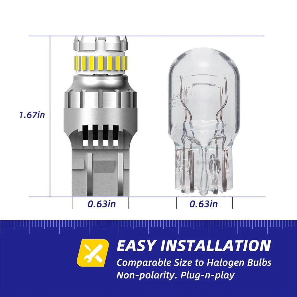 Set of 2 7443 7440 LED Backup Reverse Light Bulbs 6500K Super Bright White