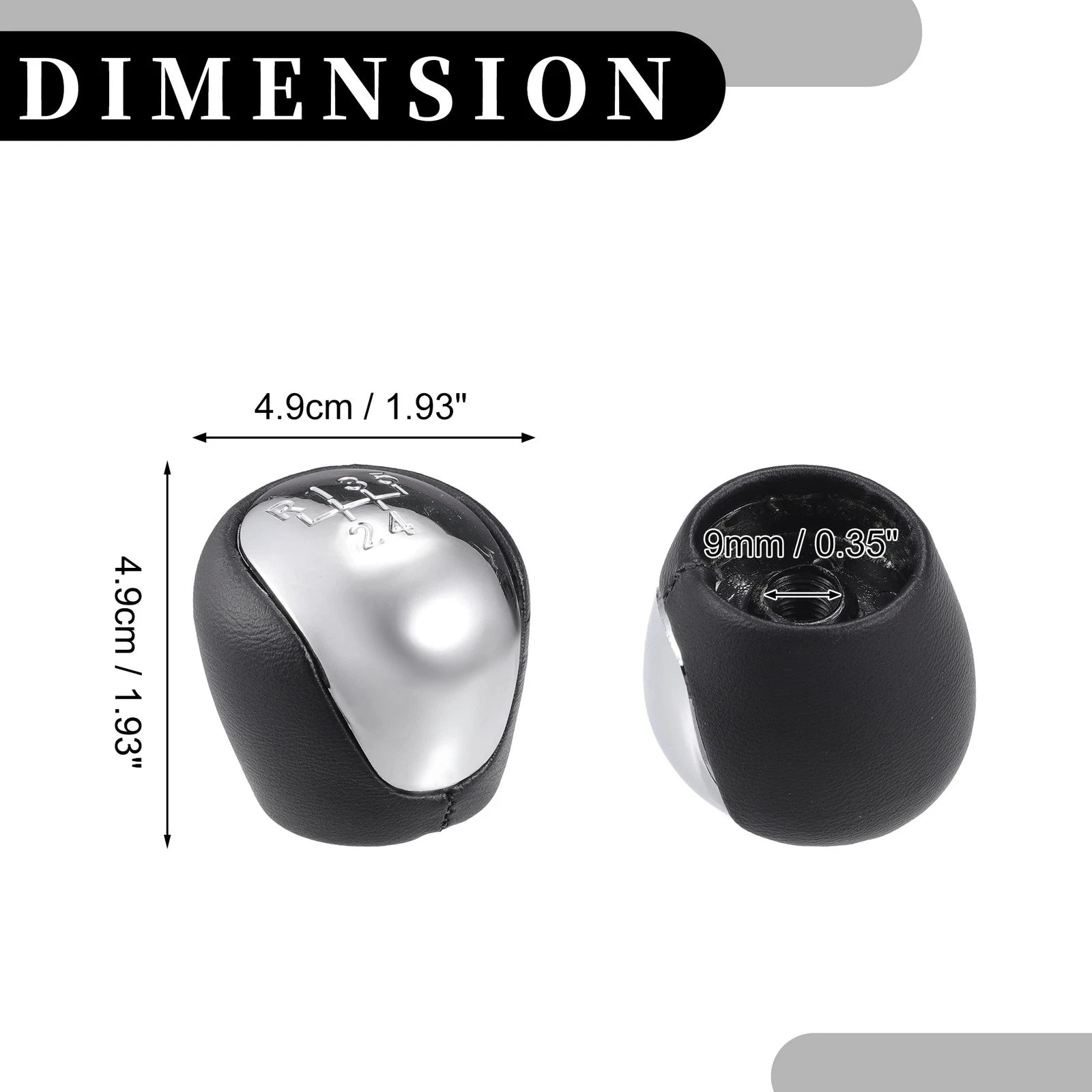 5 Speed Manual Gear Shift Knob for Kia Forte (2008–2013) Faux Leather Black