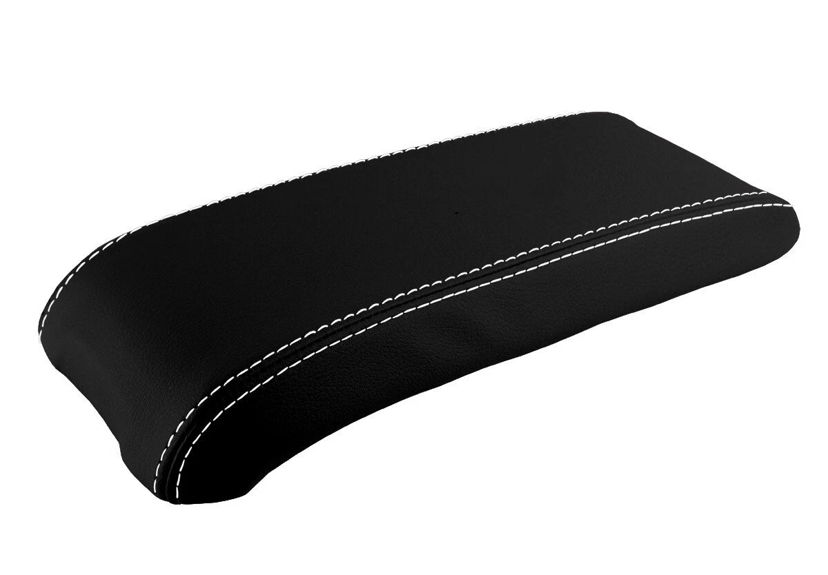 Leather Console Lid Armrest Cover for Jeep Compass (2009–2016) White Stitch