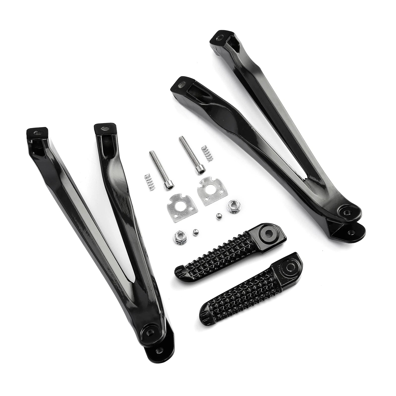 Gloss Black Rear Passenger Footpegs Bracket for Yamaha YZF R1 (2004–2008)