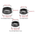 3X Black AC Radio Switch Trim Ring Knob Cover for Dodge Challenger/Charger