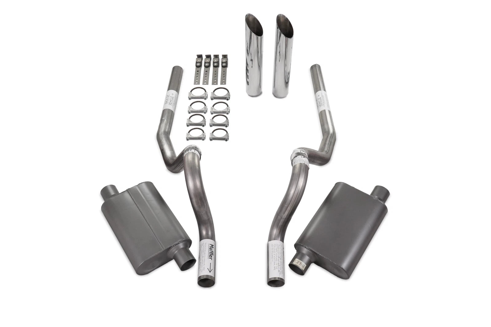 2.5" Dual Exhaust Kit for Ford Mustang (1986–2004) - 2 Chamber, Rear Exit, SW Tip